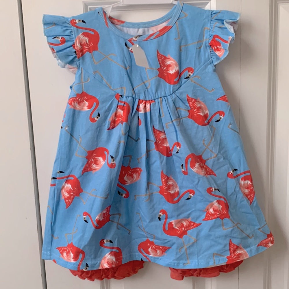 Girls 2 Piece Summer Flamingo Outfit